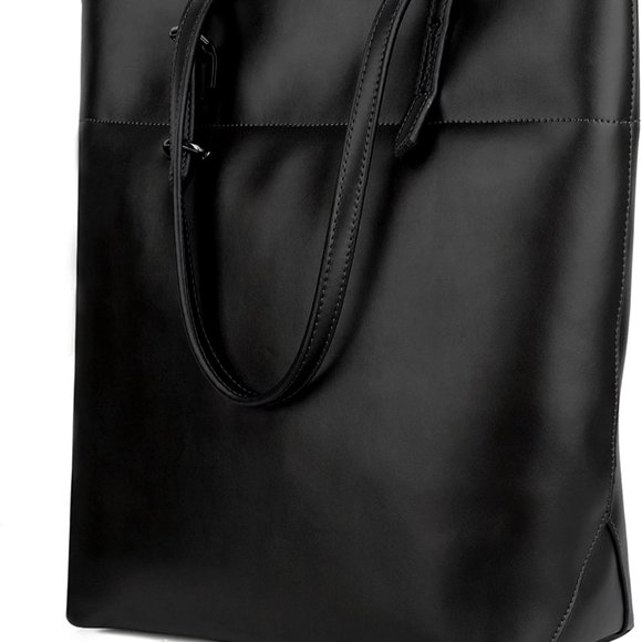 CHRISTMAS  SALE       BLACK  LEATHER  TOTE    $29 - Picture 3 of 10
